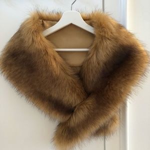 1920's Style Camel Faux Fur Scarf/Wrap/Shawl